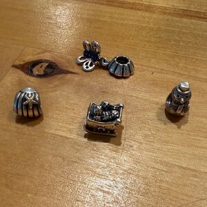 Pandora Sterling Silver Charm Beads - Mixed Winter/Summer Set